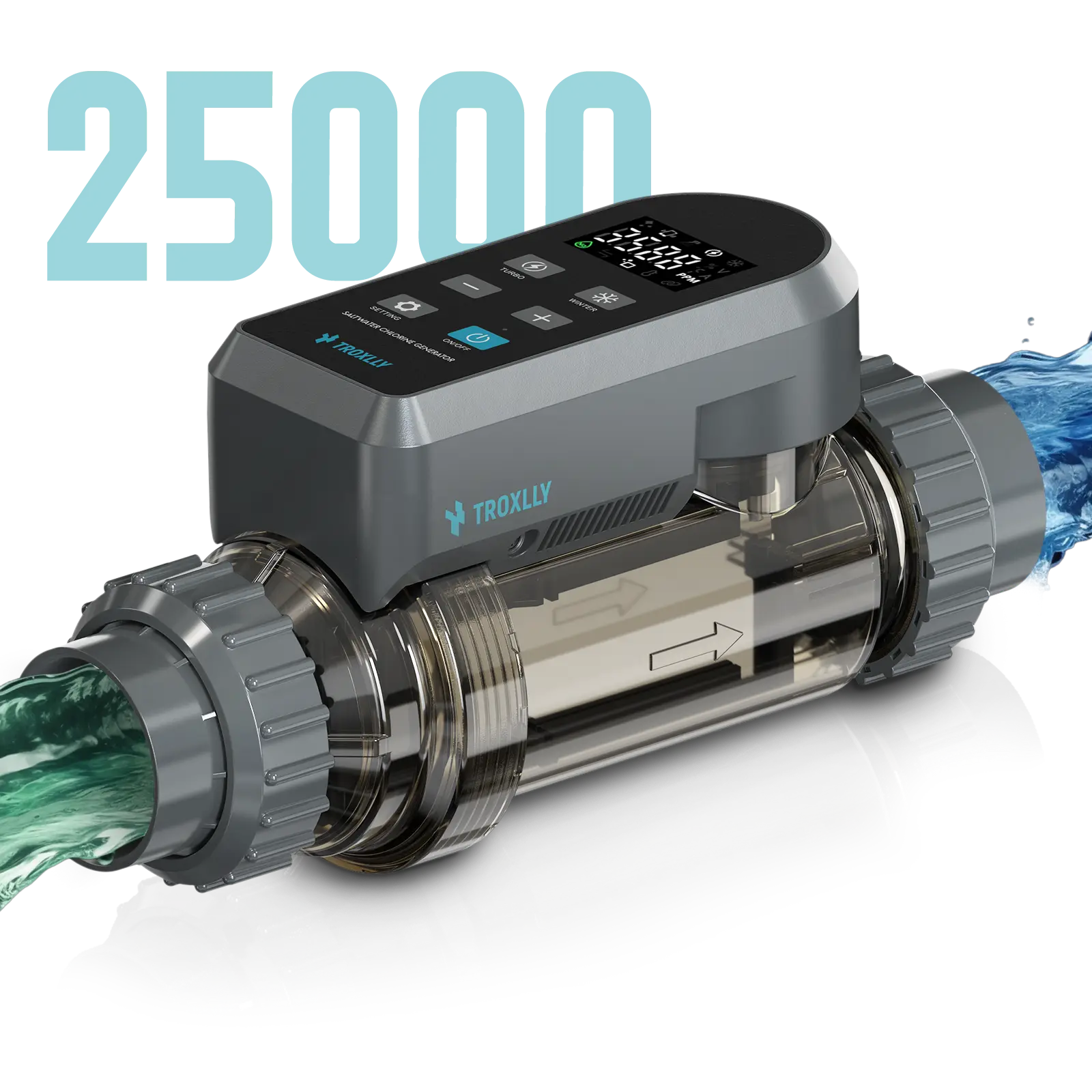 Troxlly TX‑20 Salt Chlorine Generator, 20g/h
